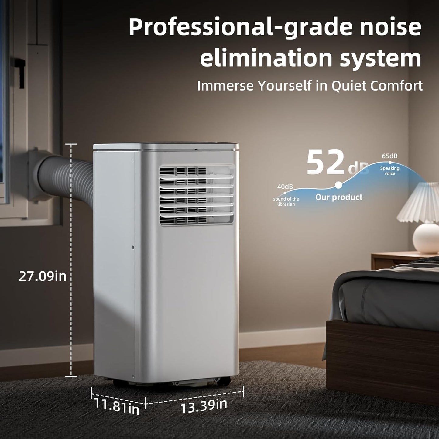 8000 BTU mobile Klimaanlage – 4‑in‑1 für Schlaf-, Wohn- oder Arbeitsräume