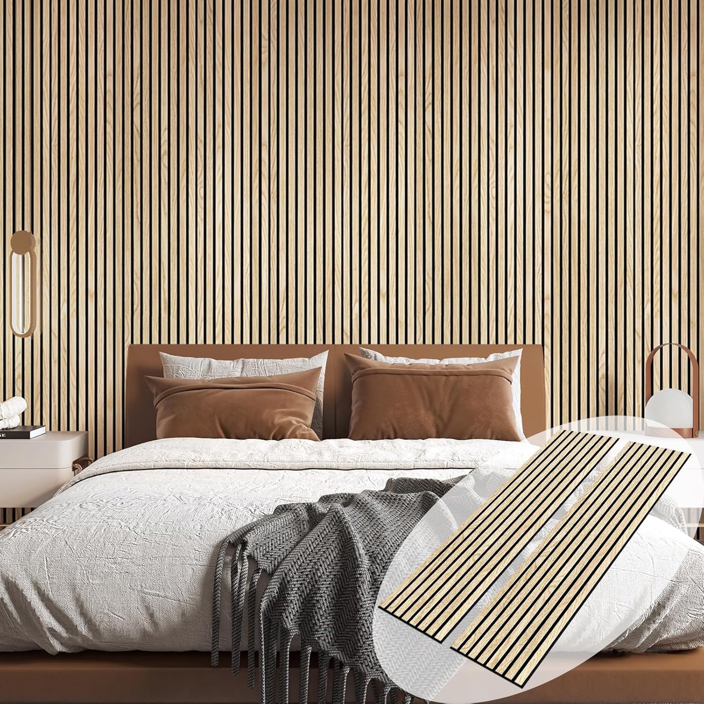 3D-Wandpaneel – Echtholz-Oberfläche, Akustische & Dekorative Wandverkleidung