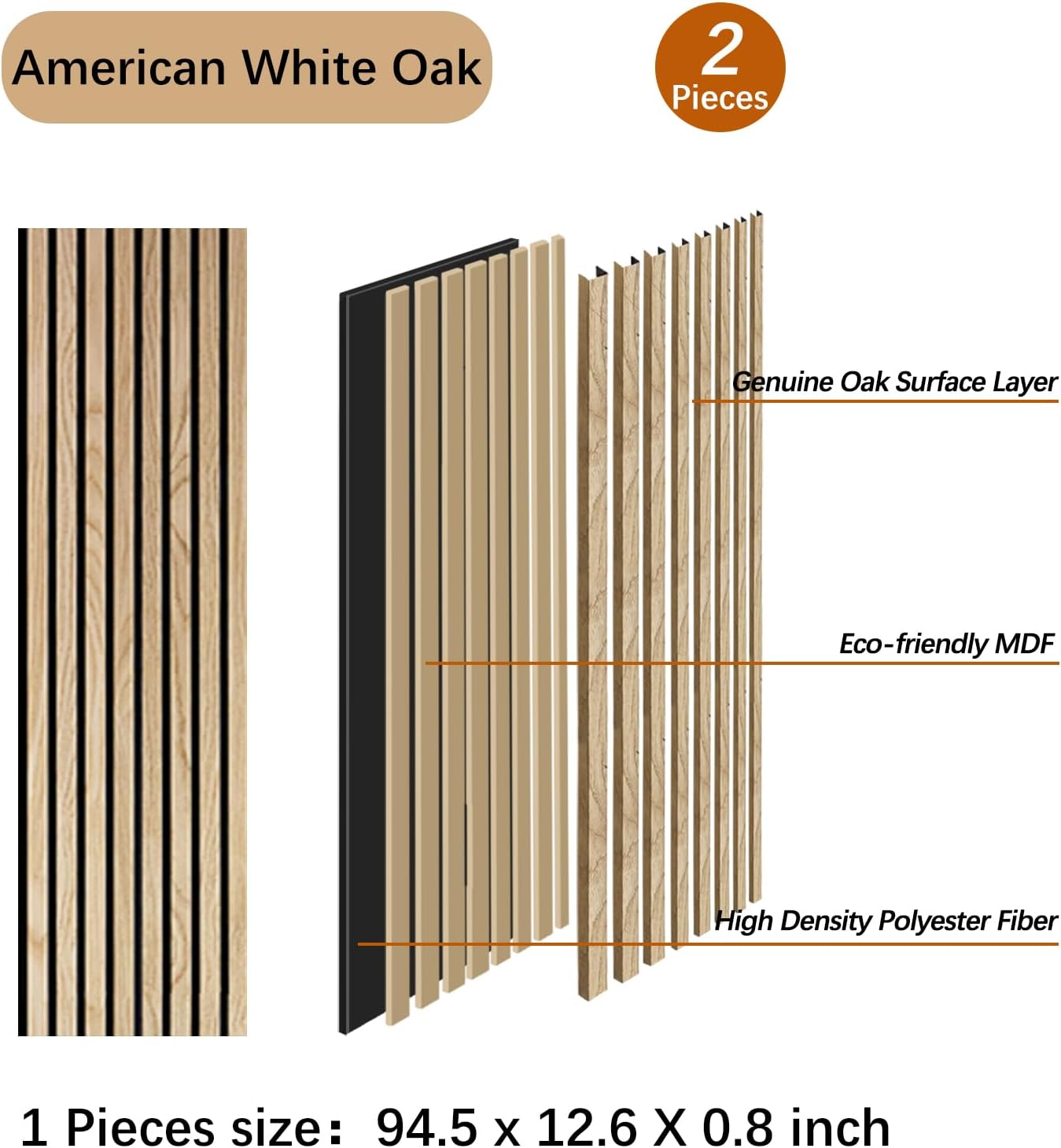 3D-Wandpaneel – Echtholz-Oberfläche, Akustische & Dekorative Wandverkleidung