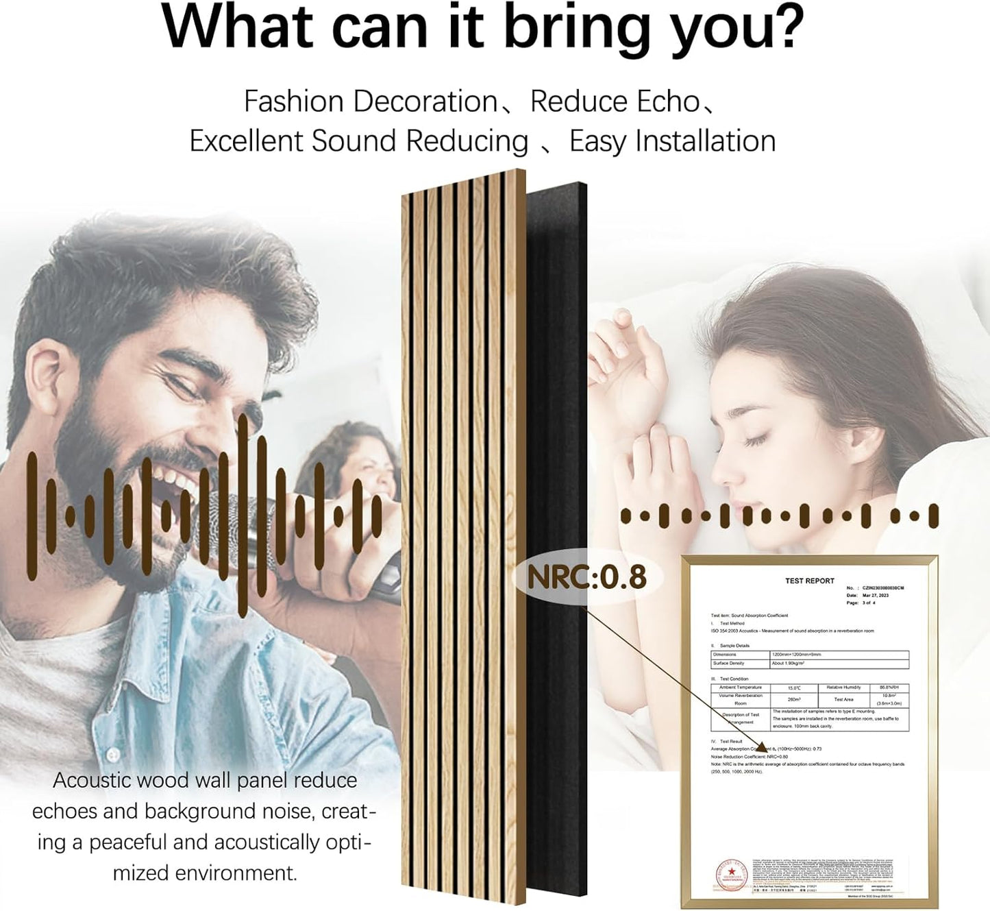 3D-Wandpaneel – Echtholz-Oberfläche, Akustische & Dekorative Wandverkleidung