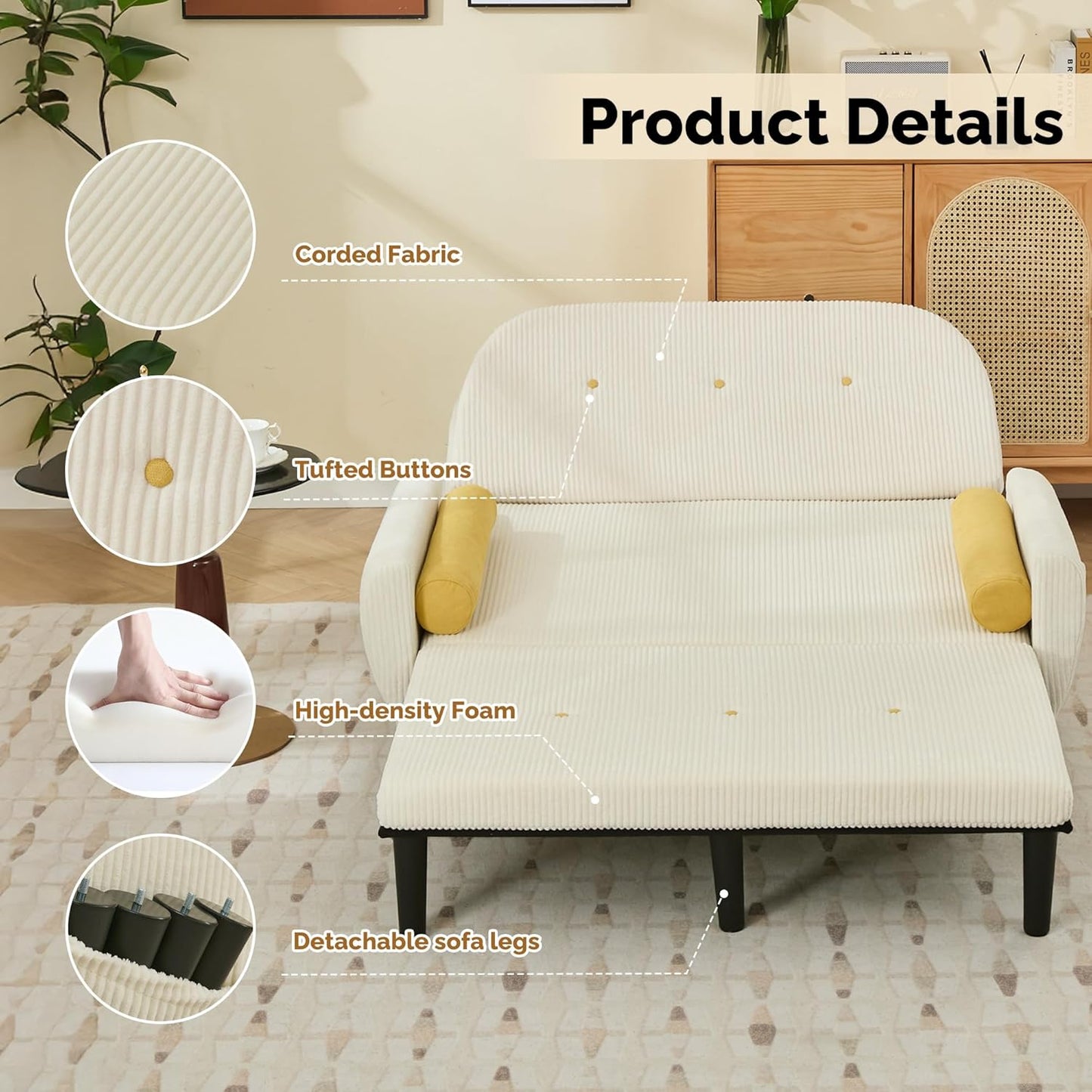 Ausziehbares Queen-Sofa-Bett – Verstellbar & platzsparend