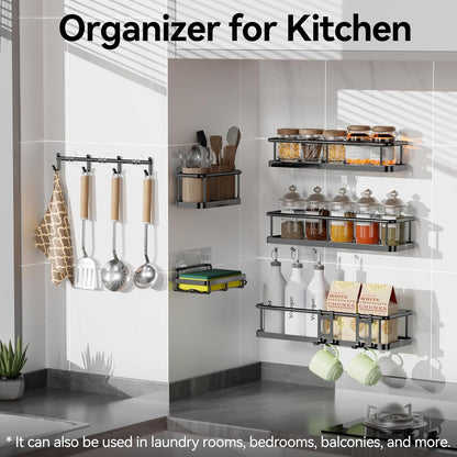 2er-Set Duschablagen zum Kleben – Rostfrei, montiert ohne Bohren, inkl. Seifenhalter & Haken