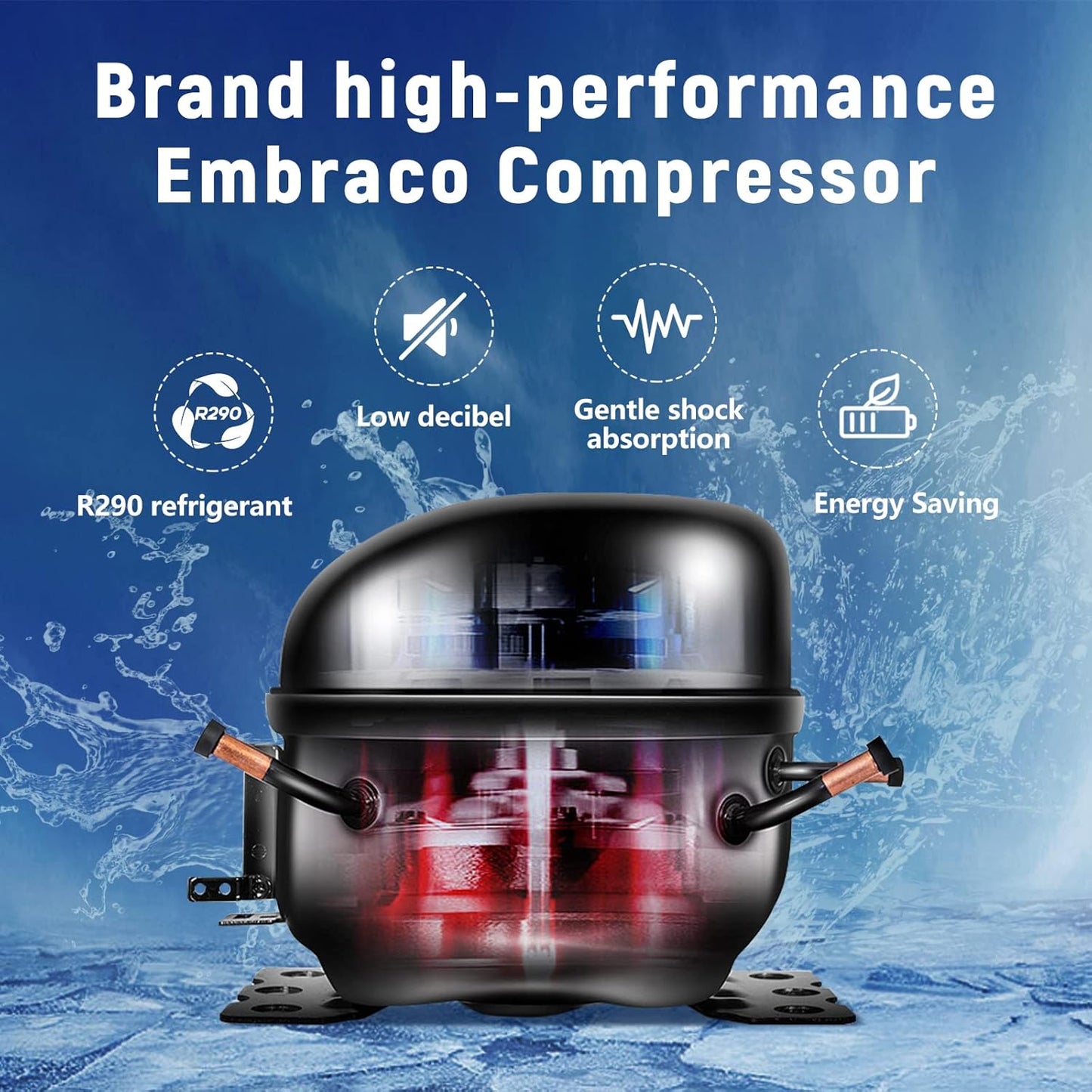 27″ Edelstahl Gefrierschrank – 23 cu.ft, Einzeltür, Rollen & 4 Regale