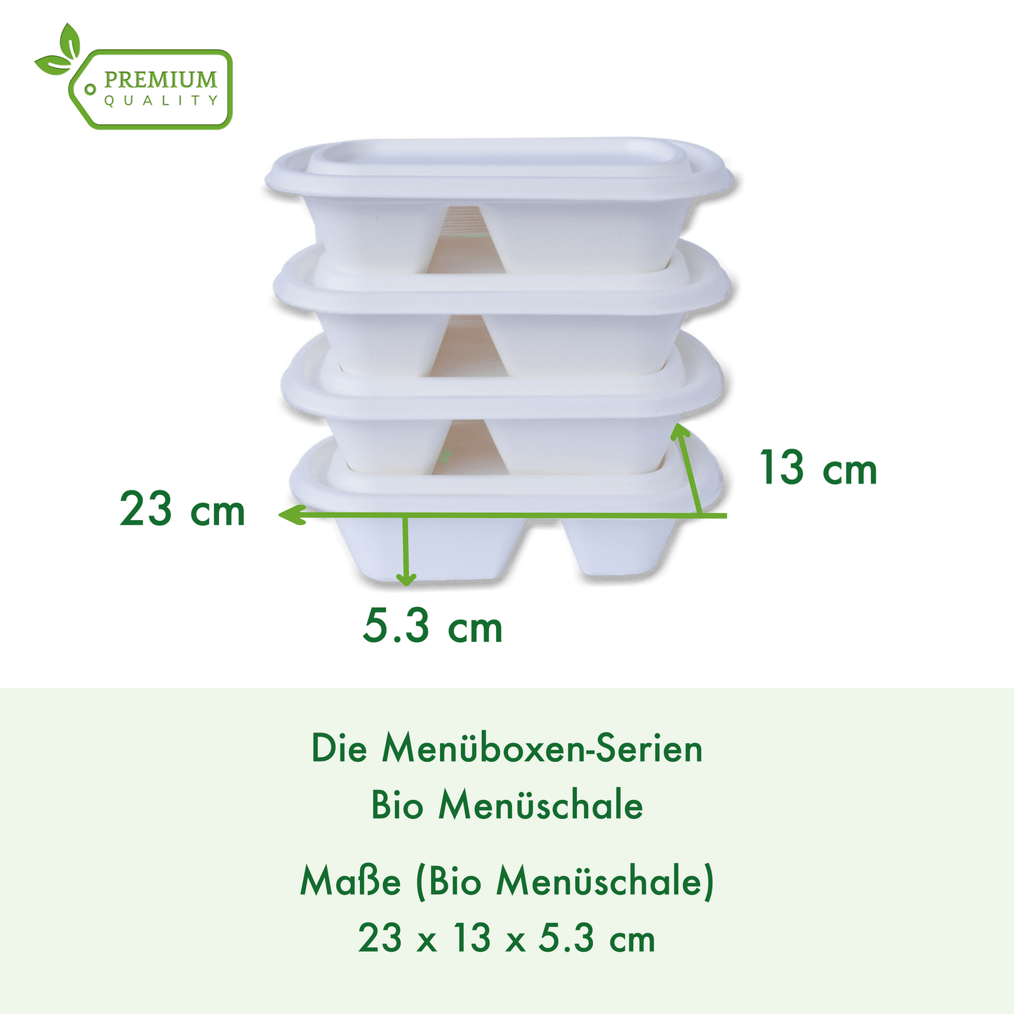 250x Go Bamboo Bio Einweg-Menüboxen mit Deckel aus Bagasse, Pack á 50 Stück - Blau Bärchen